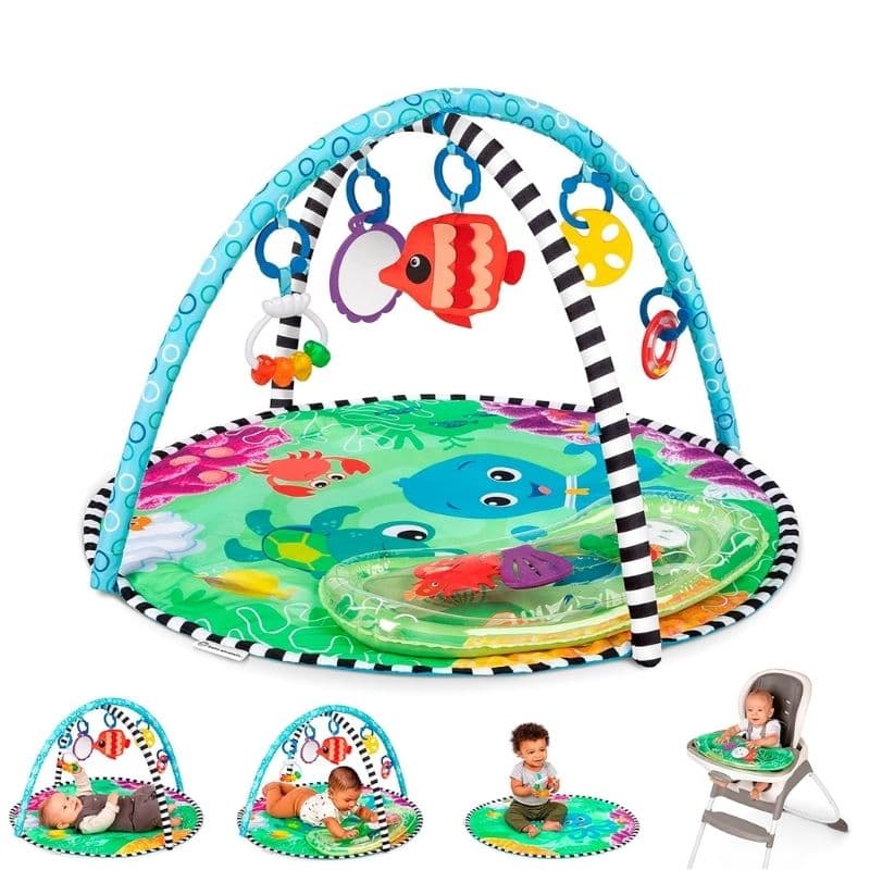 Baby Einstein 2-In-1 Water Mat Portable Tummy Time Activity Play Gym